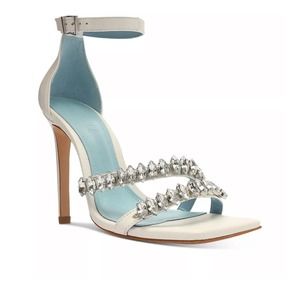 SCHUTZ White Heels with Silver Accents
